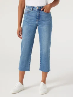 Cheap Jeanswest Annie Mid-Waisted Straight Capri MidIndigo