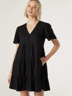 New Jeanswest Billie Tiered Dress Black