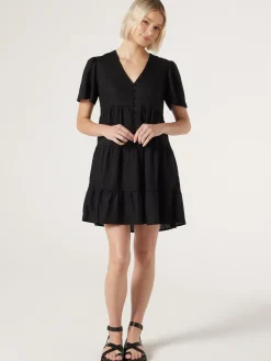 New Jeanswest Billie Tiered Dress Black