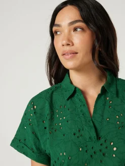 Hot Jeanswest Cara Cutwork Shirt Green