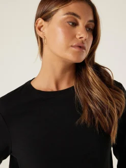 Hot Jeanswest Essential Long Sleeve Crew Neck Black