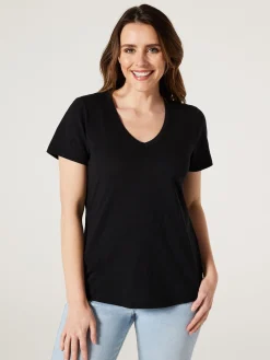Cheap Jeanswest Essential V-Neck Tee Black