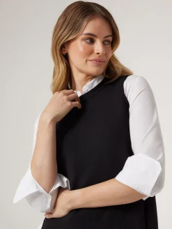 Fashion Jeanswest Genevieve Split Back Vest Black