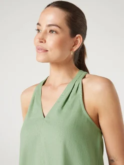 New Jeanswest Helena V-Neck Top Green