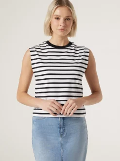 Best Jeanswest Jai Tank BlackStripe