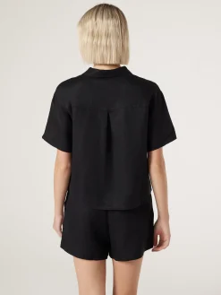 Best Jeanswest J-Luxe Classic Linen Relaxed Shirt Black