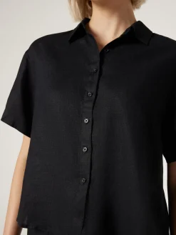 Best Jeanswest J-Luxe Classic Linen Relaxed Shirt Black