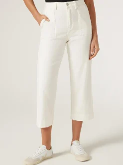New Jeanswest Kelsey Utility Relaxed Capri OffWhite