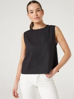 Online Jeanswest Maddy Linen Tank Black