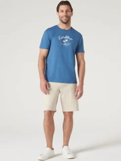 Cheap Jeanswest Short Sleeve Costa Mesa Print Crew Tee Navy