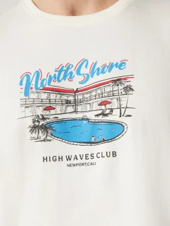 Hot Jeanswest Short Sleeve North Shore Print Crew Tee White