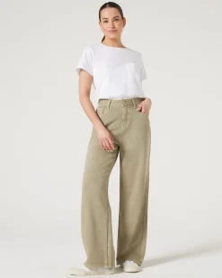 Clearance Jeanswest Sisi Wide Leg Jeans Khaki