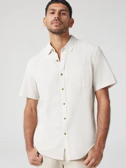 Best Jeanswest SS Wolf Textured Shirt Blue