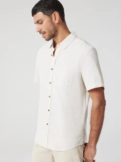 Best Jeanswest SS Wolf Textured Shirt Blue