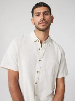 Best Jeanswest SS Wolf Textured Shirt Blue