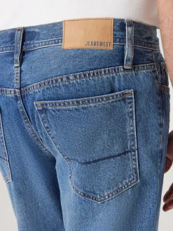 Shop Jeanswest Straight Leg Jeans MidIndigo